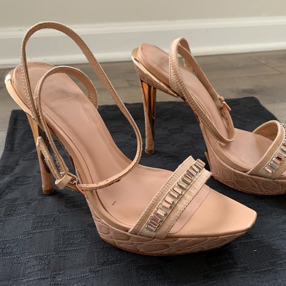 Herve Leger Elle Crystal Platform Sandals - Picture 1 of 14